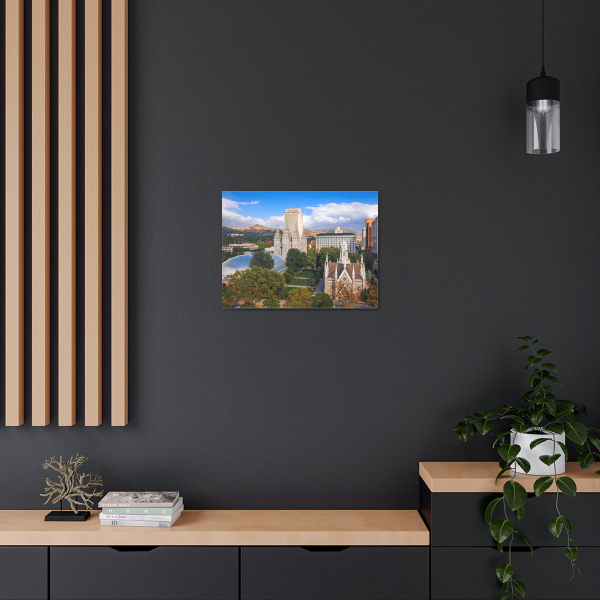 Salt Lake City Daytime Skyline Canvas Artwork High-Quality Breathtaking Stunning Cityscape for Home Decor Ready to Hang-Express Your Love Gifts