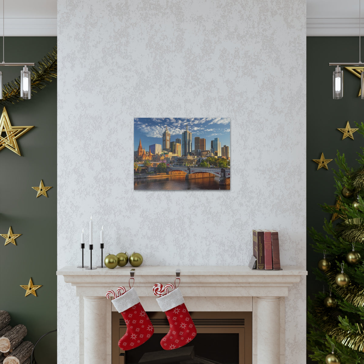Melbourne Daytime Skyline Canvas Artwork High-Quality Breathtaking Stunning Cityscape for Home Decor Ready to Hang-Express Your Love Gifts