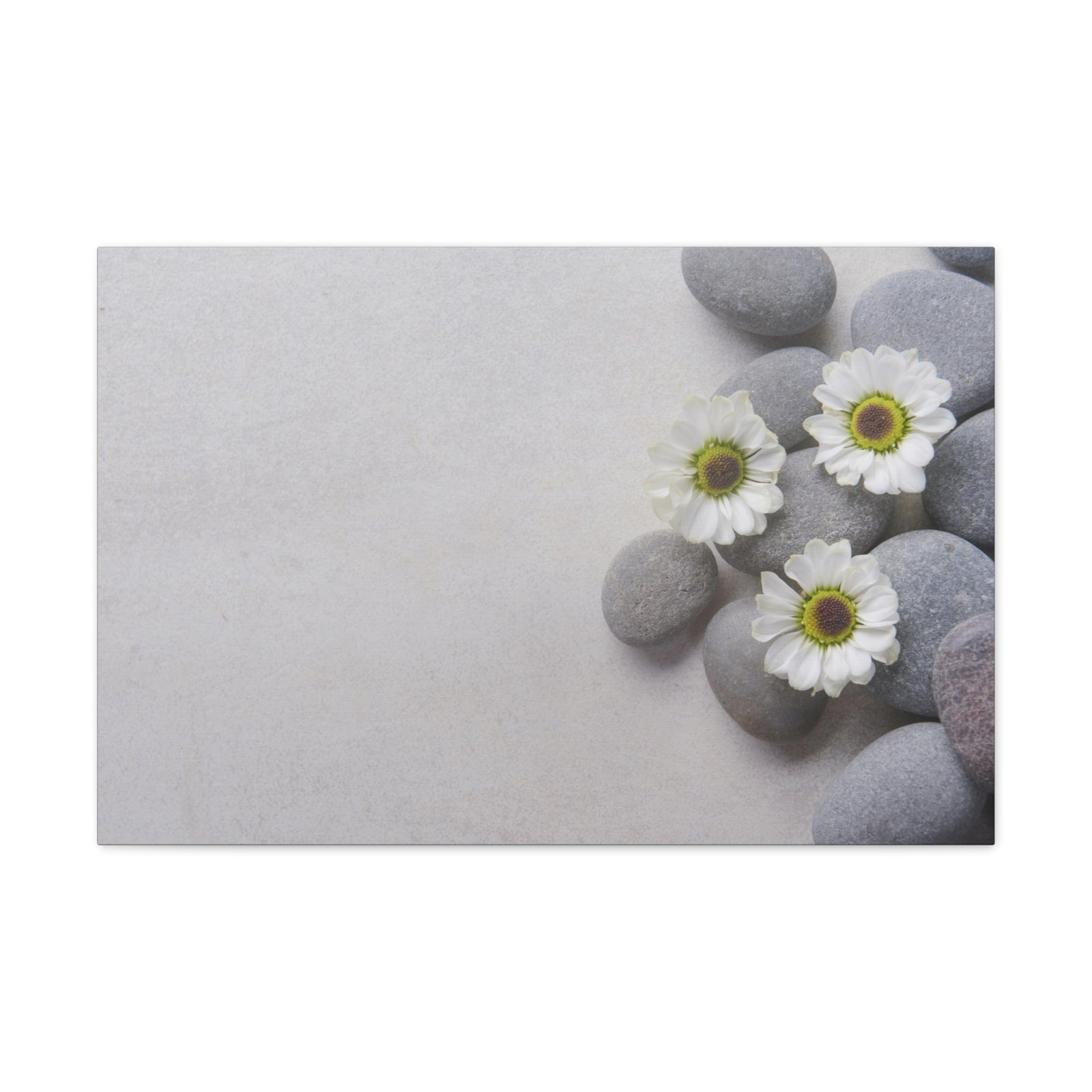 Three White Flower Forest Floral Nature Photography Canvas Wall Art for Home Decor Ready-to-Hang-Express Your Love Gifts