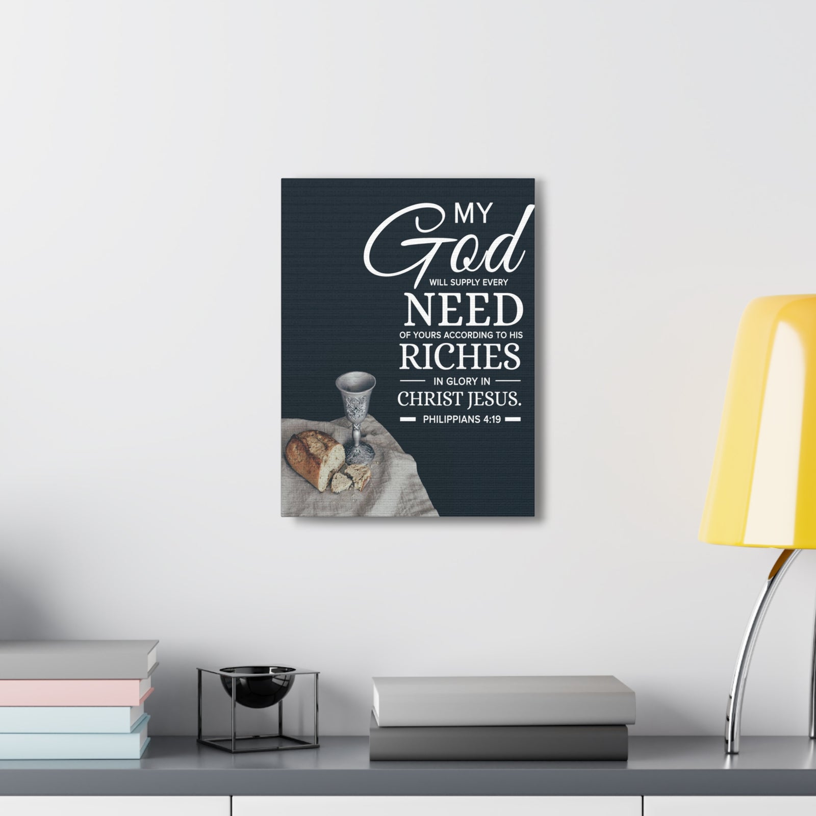 Bible Verse Canvas My God Need Riches Philippians 4:19 Wall Art Christian Home Decor-Express Your Love Gifts