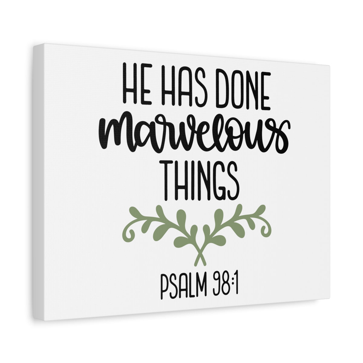 Scripture Canvas Marvelous Psalm 98:1 Christian Wall Art Bible Verse Print Ready to Hang-Express Your Love Gifts
