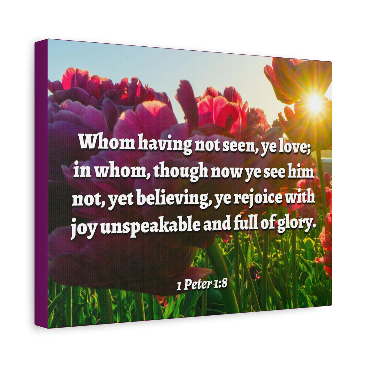 Scripture Canvas Not Seen 1 Peter 1:8 Christian Wall Art Bible Verse Print Ready to Hang-Express Your Love Gifts