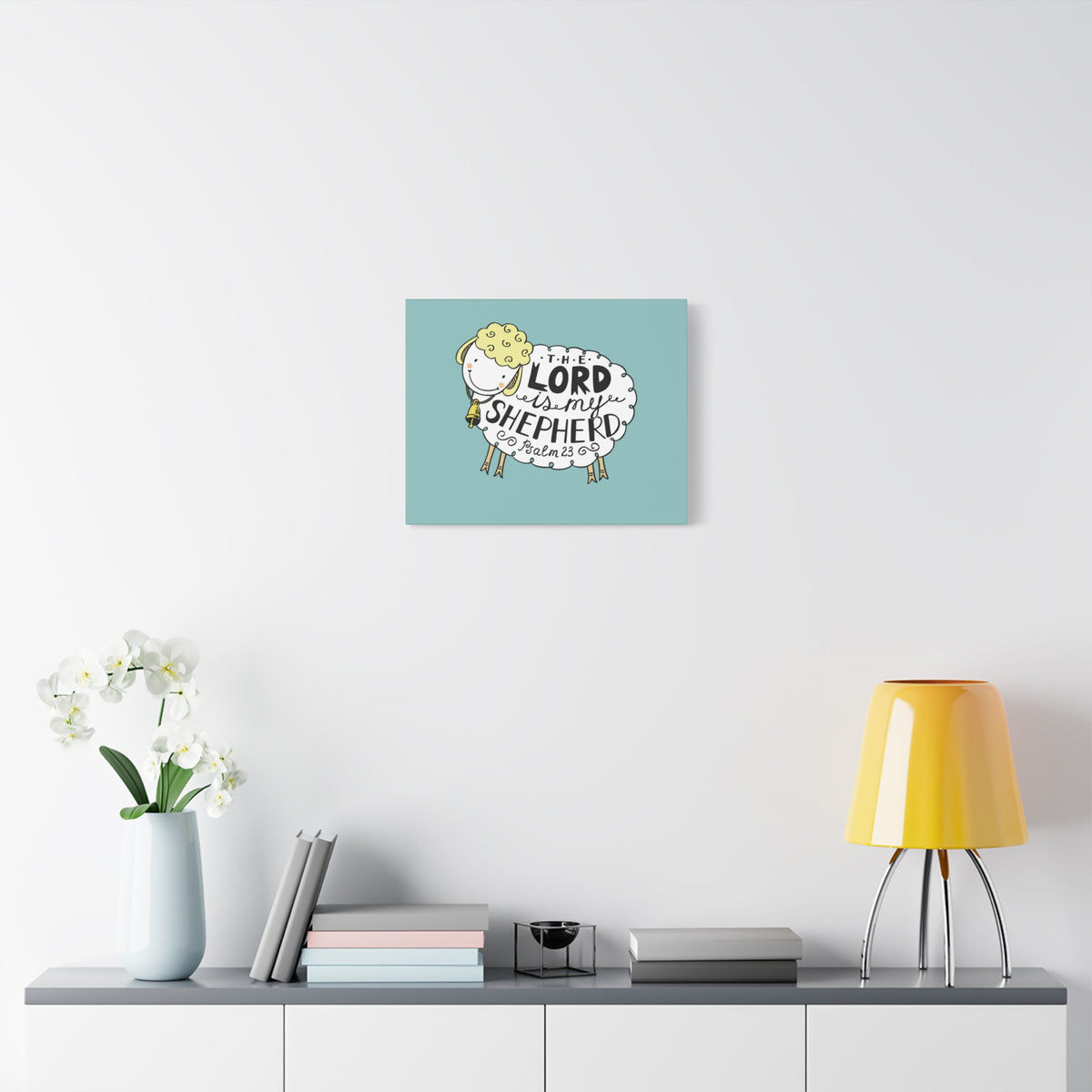 Scripture Canvas My Shepherd Sheep Psalm 23 Christian Wall Art Bible Verse Print Ready to Hang-Express Your Love Gifts