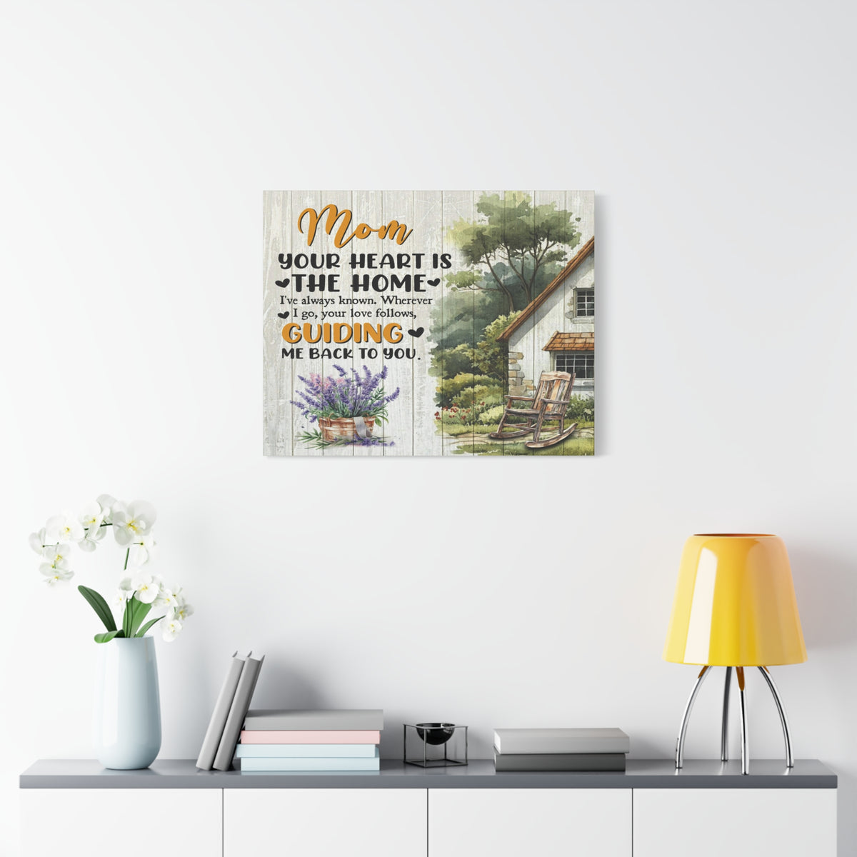 To Mom Heart is The Home Inspirational Quote – Elegant Home Décor-Express Your Love Gifts