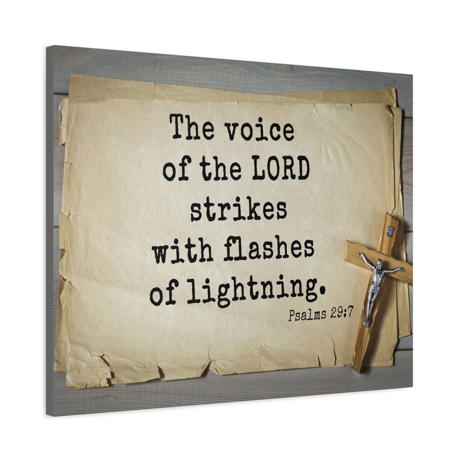 Scripture Walls Voice Of The Lord Psalms 29:7 Bible Verse Canvas Christian Wall Art Ready to Hang-Express Your Love Gifts