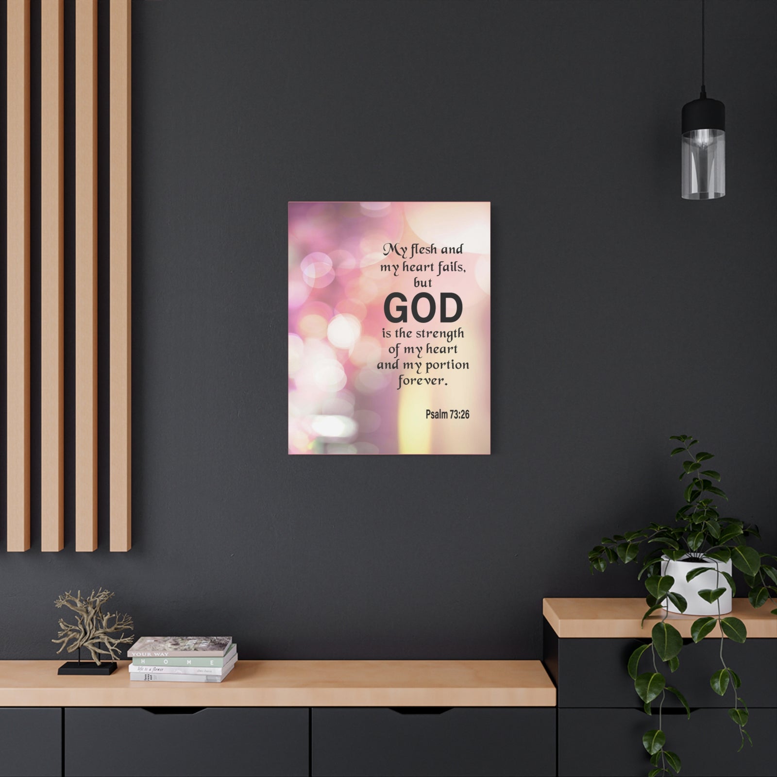 Bible Verse Canvas God is My Strength Psalm 73:26 Wall Art Christian Home Decor-Express Your Love Gifts