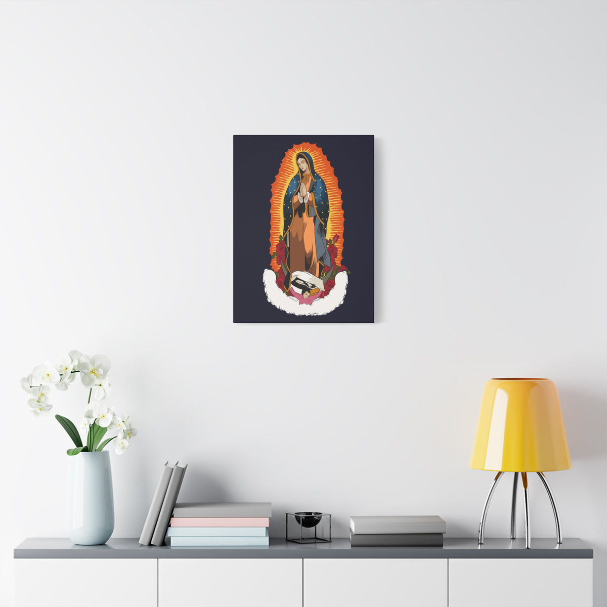 Our Lady of Guadalupe (Spanish: Nuestra Señora de Guadalupe ) Printed On Ready To Hang Stretched Canvas Wall Art-Express Your Love Gifts