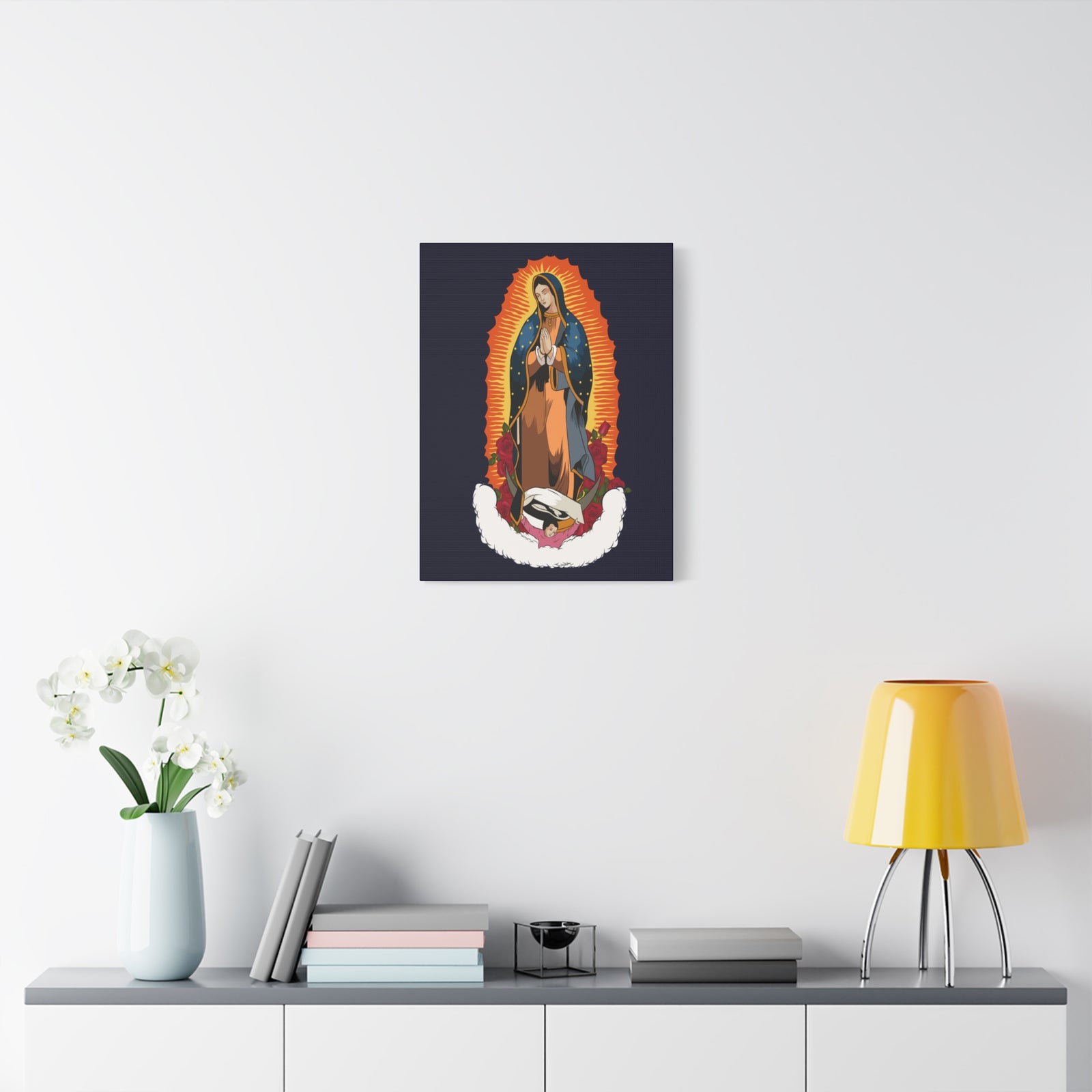Our Lady of Guadalupe (Spanish: Nuestra Señora de Guadalupe ) Printed On Ready To Hang Stretched Canvas Wall Art-Express Your Love Gifts