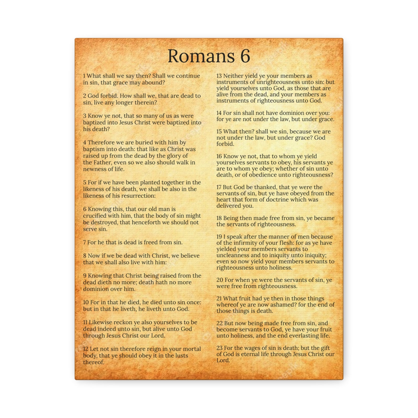 Scripture Walls Roman 6 Sanctification Gold Christian Wall Art Print Ready to Hang Unframed-Express Your Love Gifts