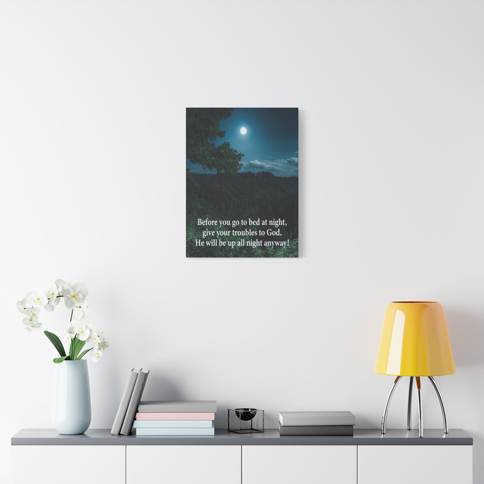 Scripture Walls God Has Your Problems Psalm 55:22 Canvas Bible Verse Christian Wall Art Ready to Hang-Express Your Love Gifts