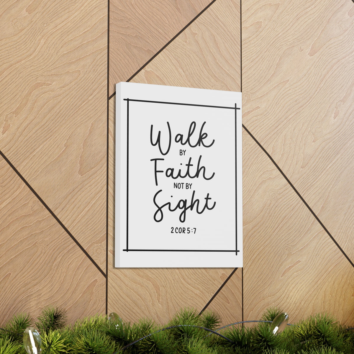 Scripture Canvas Walk By Faith 2 Corinthians 5:7 Christian Wall Art Bible Verse Print Ready To Hang-Express Your Love Gifts
