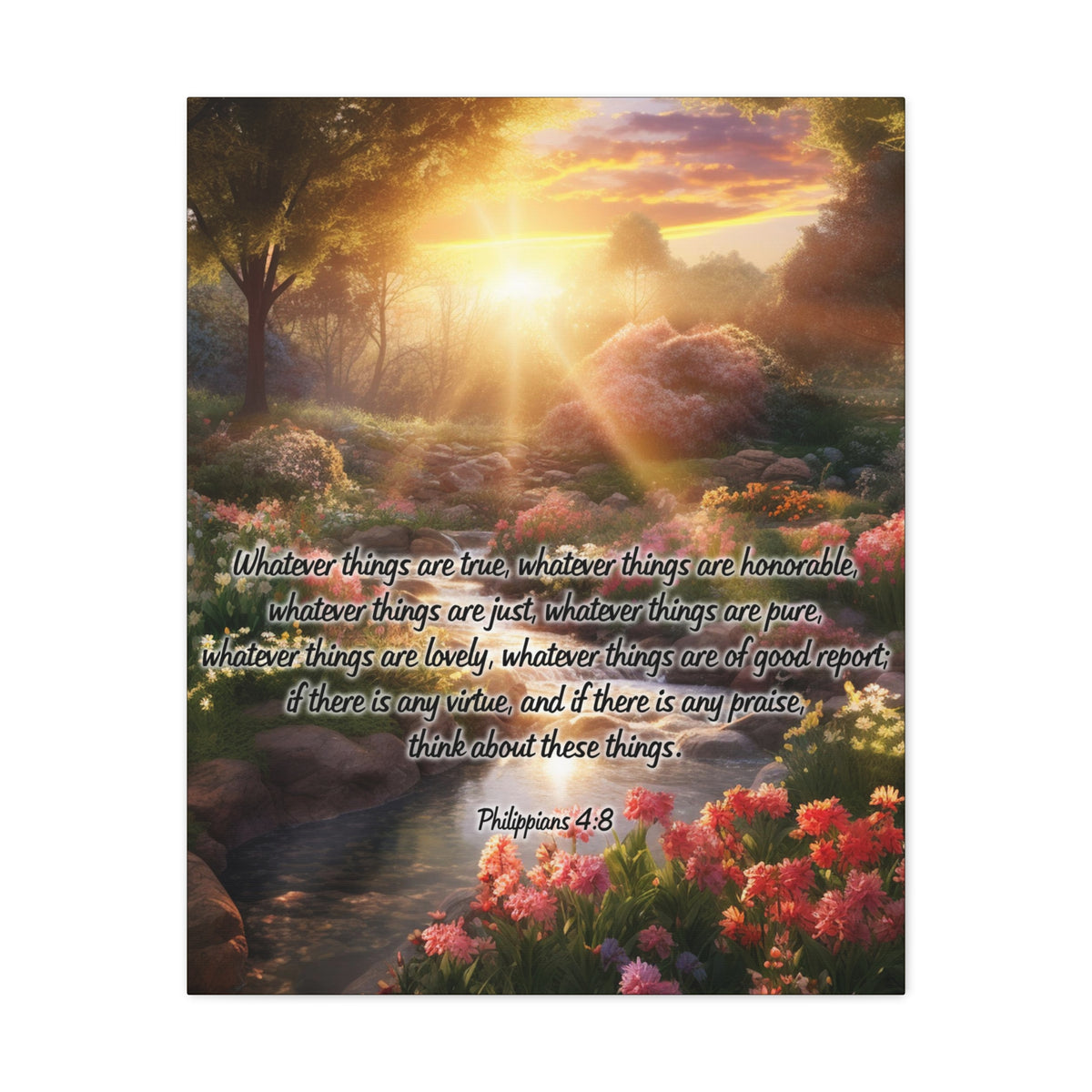 Scripture Walls Whatever Things Philippians 4:8 Christian Wall Art Print Ready to Hang Unframed-Express Your Love Gifts