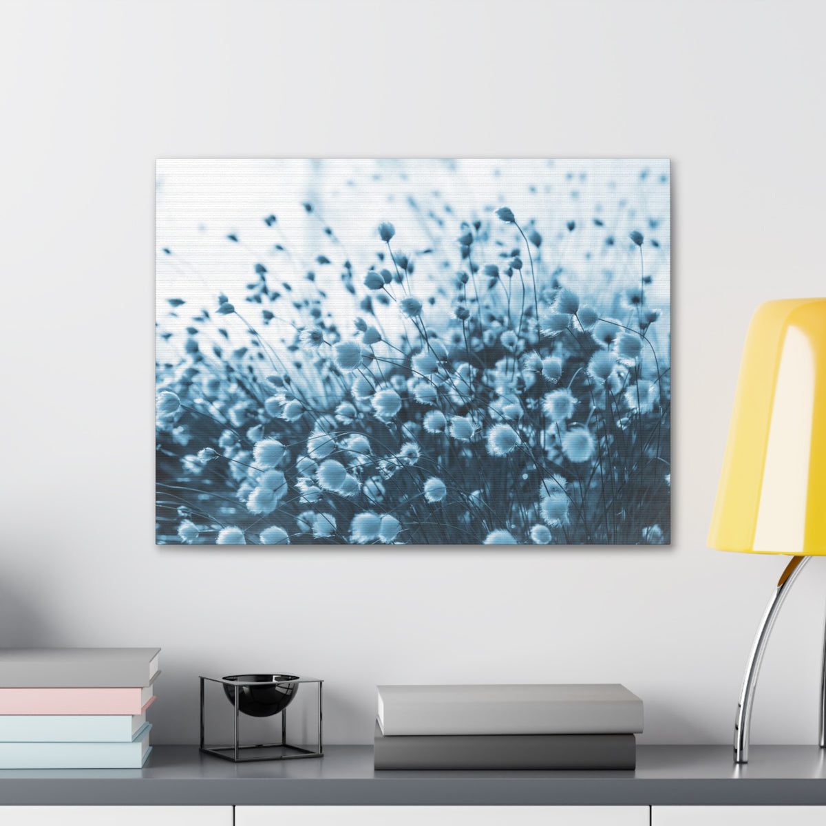 Blooming Cotton Grass In Swamp Misty Morning Canvas Wall Art for Home Decor Ready-to-Hang-Express Your Love Gifts