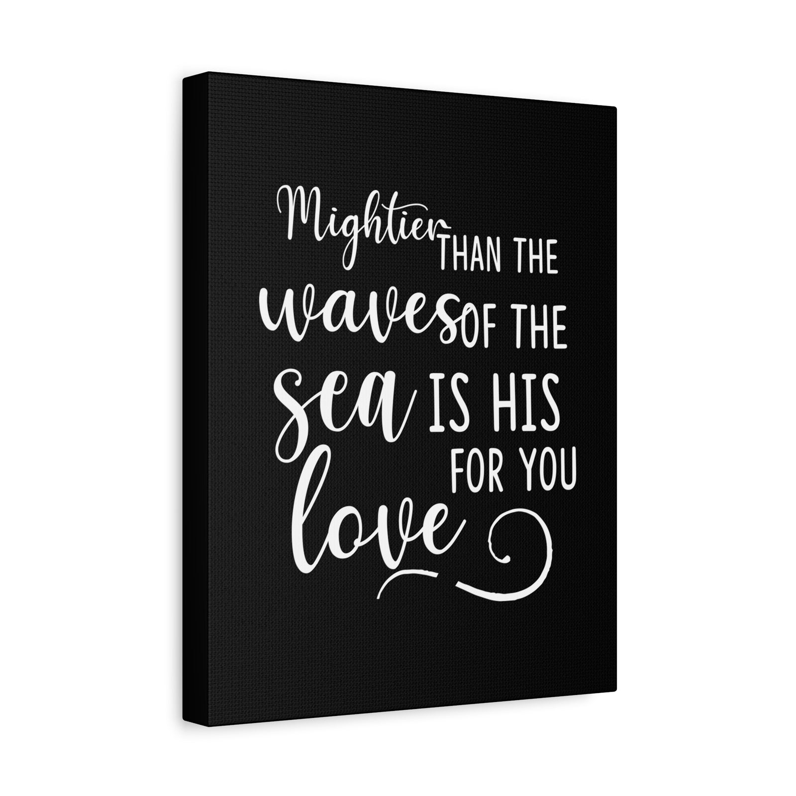 Scripture Canvas Mightier Than The Waves Of The Sea Psalm 93:4 Christian Wall Art Bible Verse Print Ready to Hang-Express Your Love Gifts