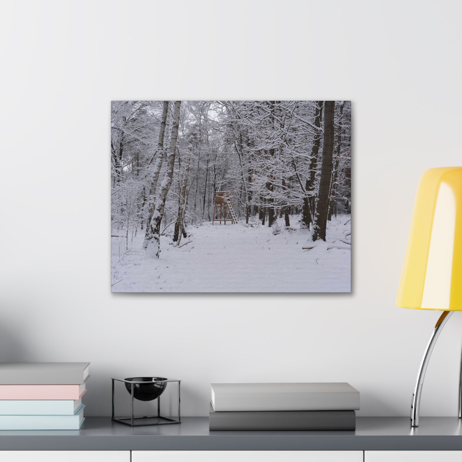 Forest Winter Tree Snow Nature Wilderness Photography Canvas Wall Art for Home Decor Ready-to-Hang-Express Your Love Gifts