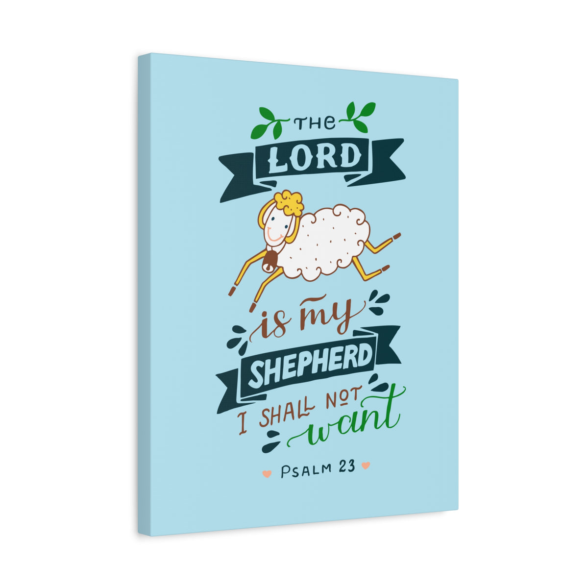 Scripture Canvas The Lord Is My Shepherd Psalm 23 Christian Wall Art Bible Verse Print Ready To Hang-Express Your Love Gifts