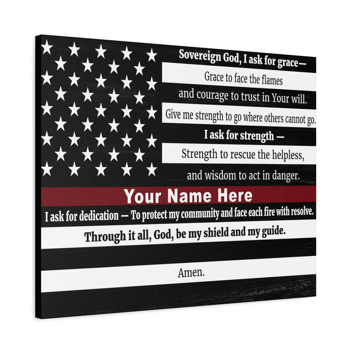 Scripture Walls Personalized Firefighter's Prayer Bible Canvas Christian Wall Art Ready to Hang Unframed-Express Your Love Gifts