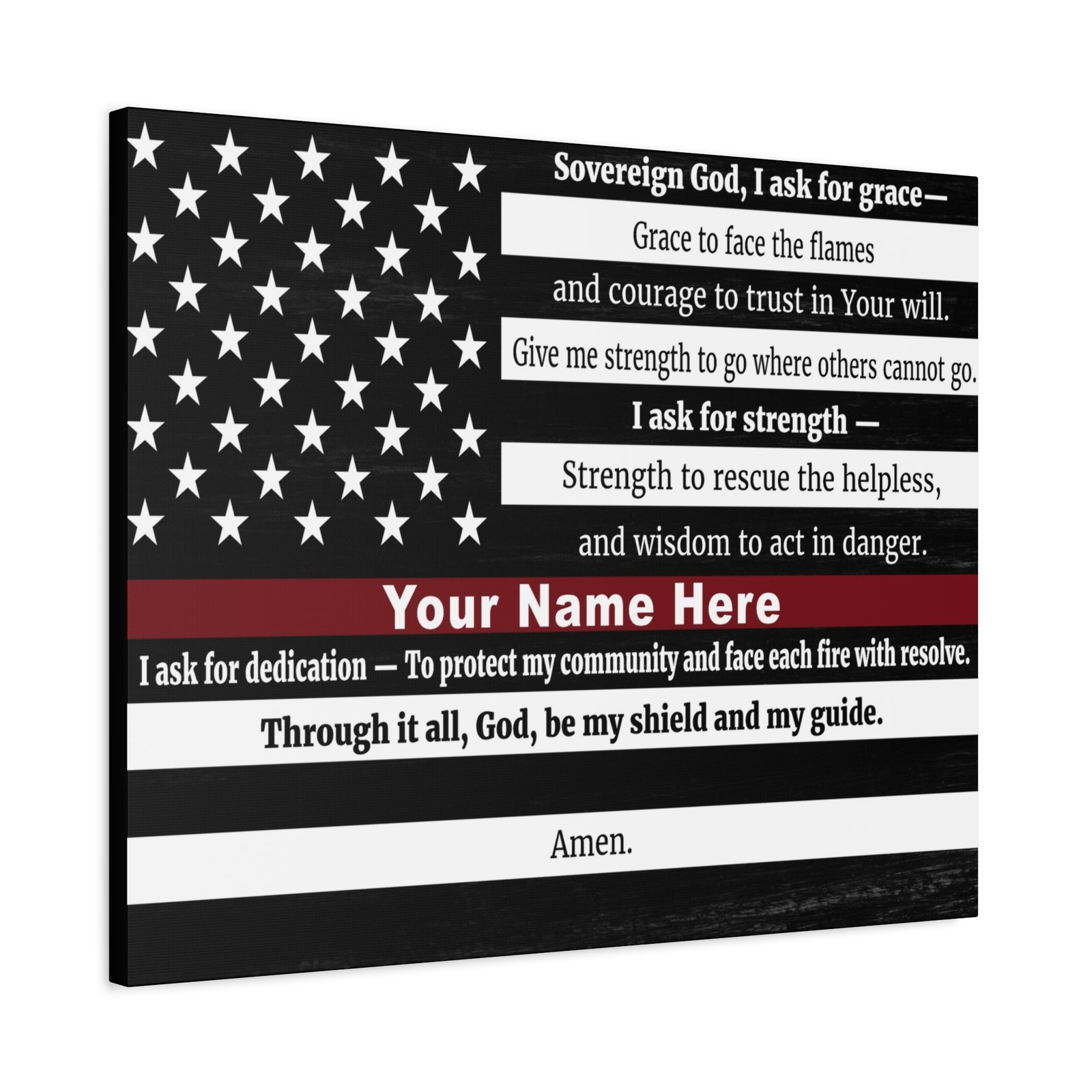 Scripture Walls Personalized Firefighter's Prayer Bible Canvas Christian Wall Art Ready to Hang Unframed-Express Your Love Gifts