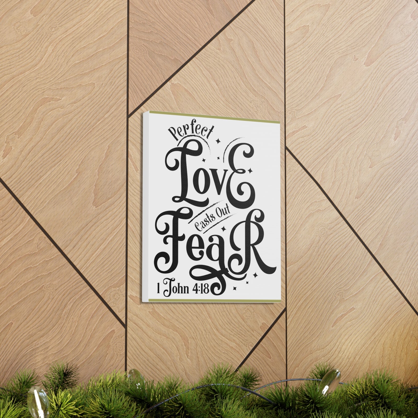 Scripture Walls Perfect Love Casts Out Fear 1 John 4:18 Bible Verse Canvas Christian Wall Art Ready To Hang-Express Your Love Gifts