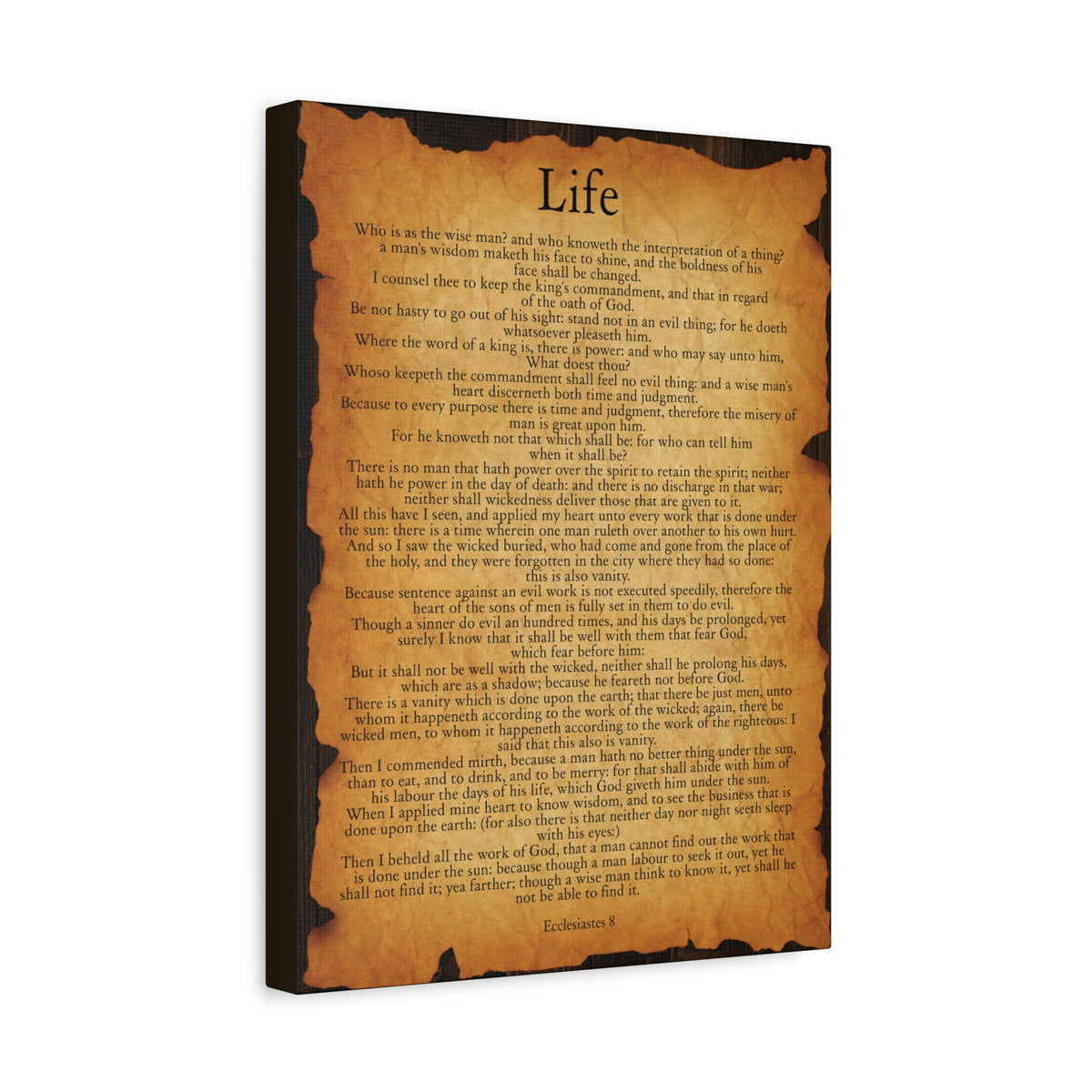 Scripture Walls Life Ecclesiastes 8 Gold Brown Bible Verse Canvas Christian Wall Art Ready to Hang-Express Your Love Gifts