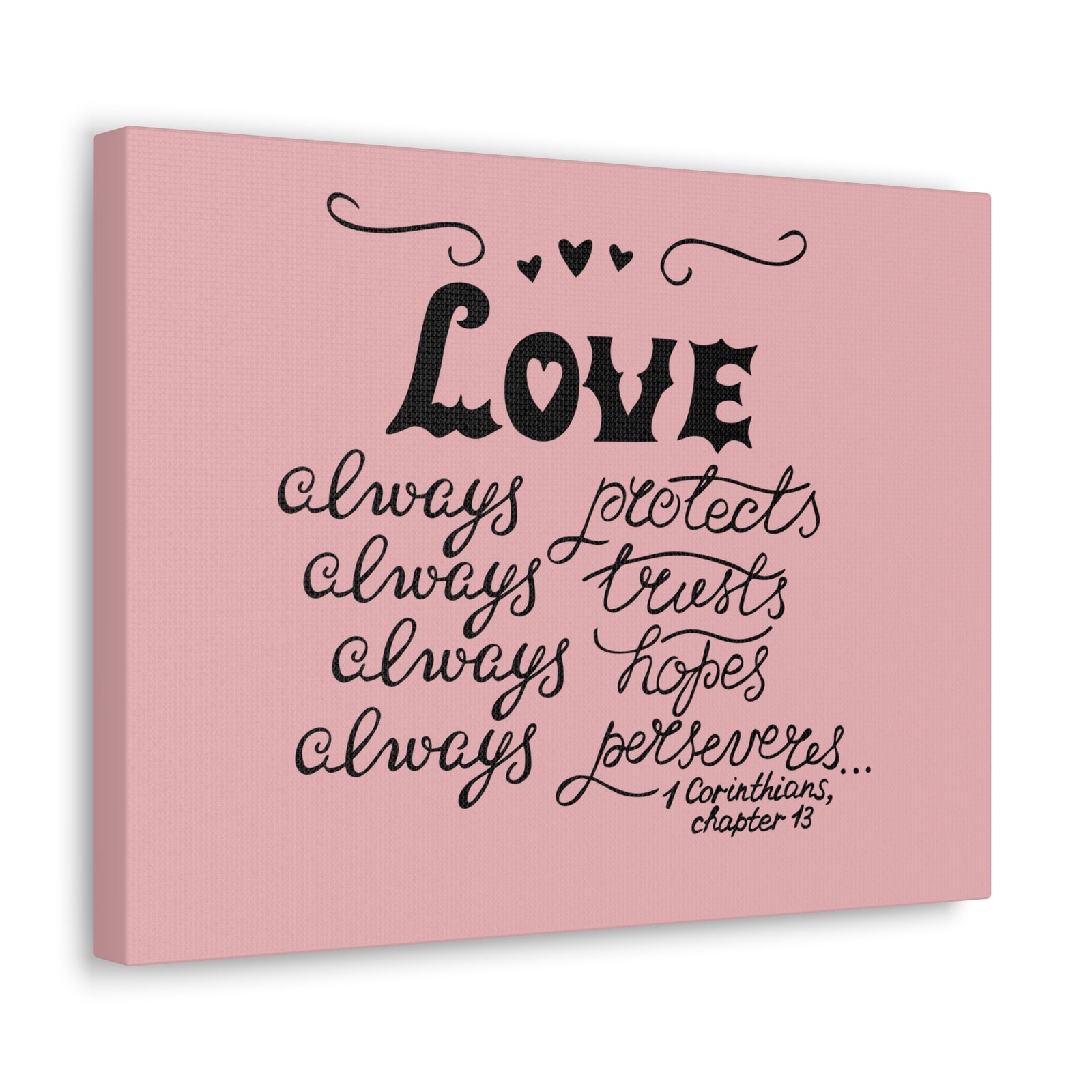 Scripture Canvas Love Always Protects 1 Corinthians Chapter 13 Christian Wall Art Bible Verse Print Ready To Hang-Express Your Love Gifts