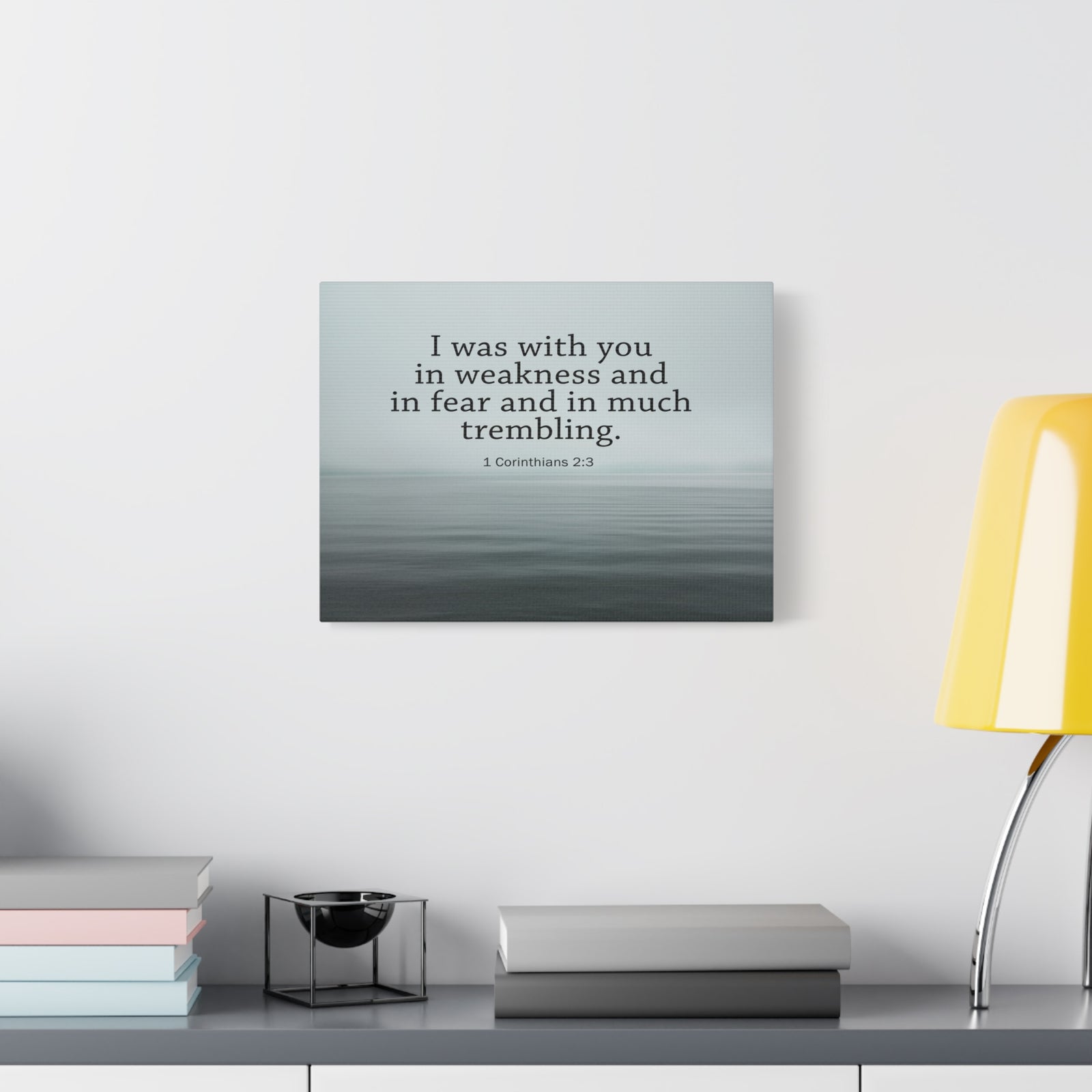Scripture Walls I Was With You 1 Corinthians 2:3 Bible Verse Canvas Christian Wall Art Ready to Hang-Express Your Love Gifts