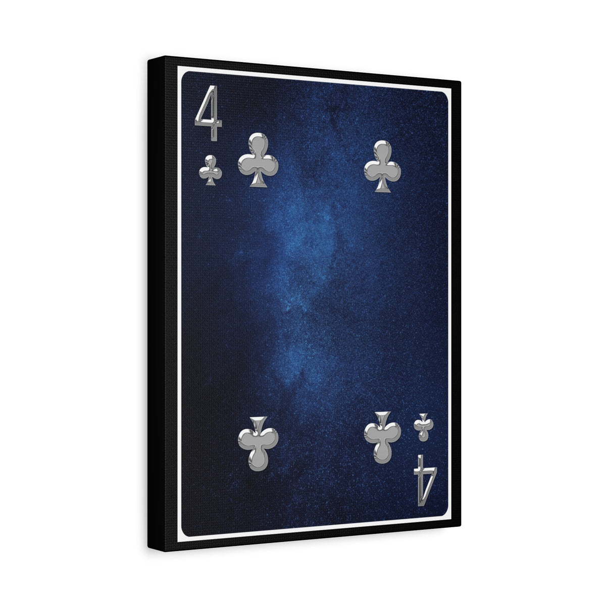 Four Of Clubs Space Background Playing Card Canvas Wall Art for Home Decor Ready-to-Hang-Express Your Love Gifts