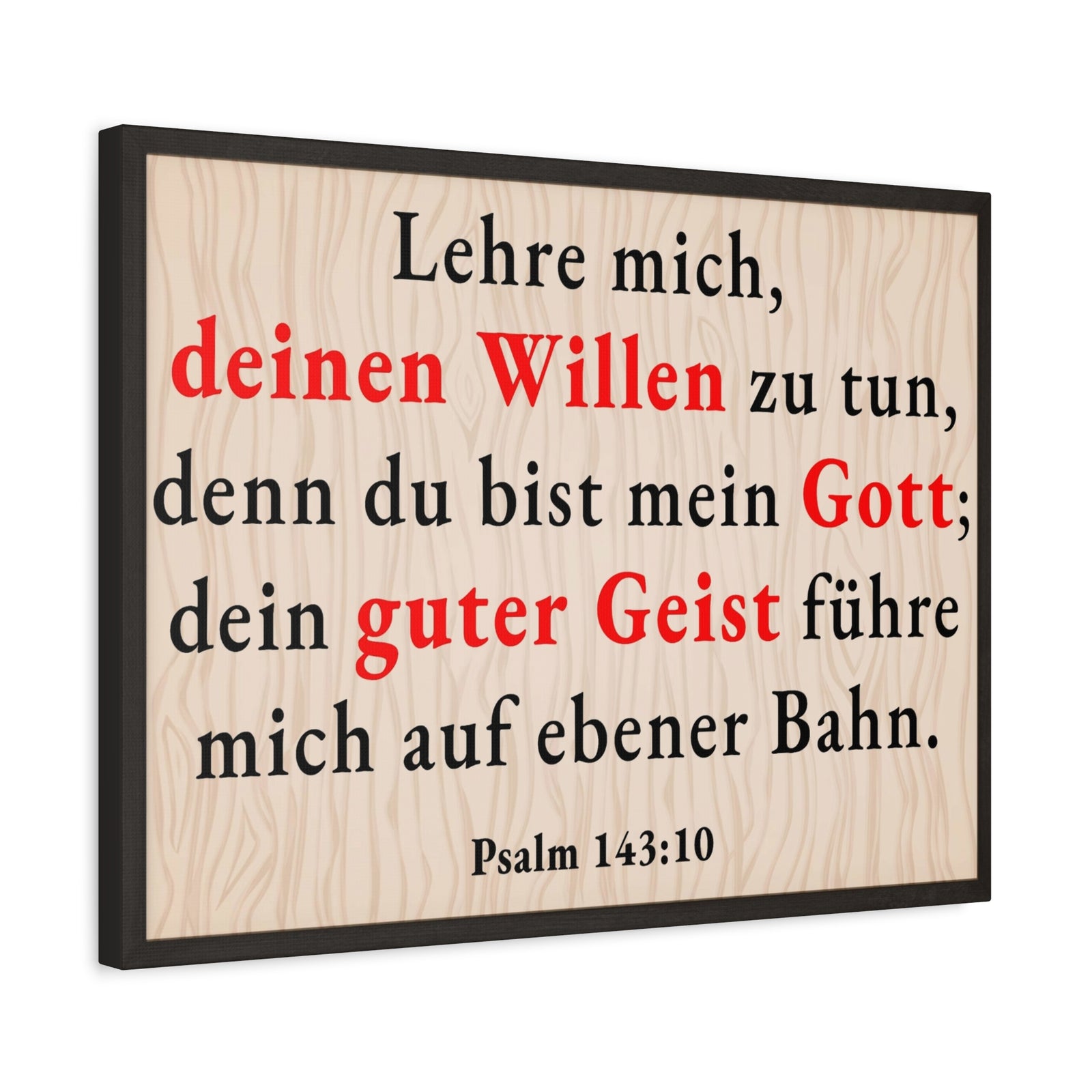 Scripture Walls Psalm 143:10 Doing Your Will German Bible Verse Canvas Christian Wall Art Ready to Hang Unframed-Express Your Love Gifts