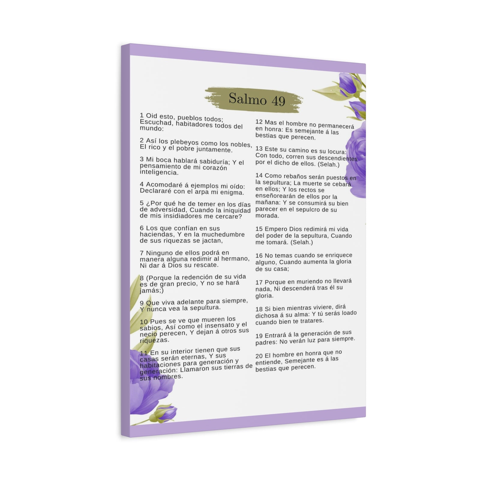 Salmo 49 Impresión De Arte Cristiano en la Pared Lista Para Colgar-Express Your Love Gifts