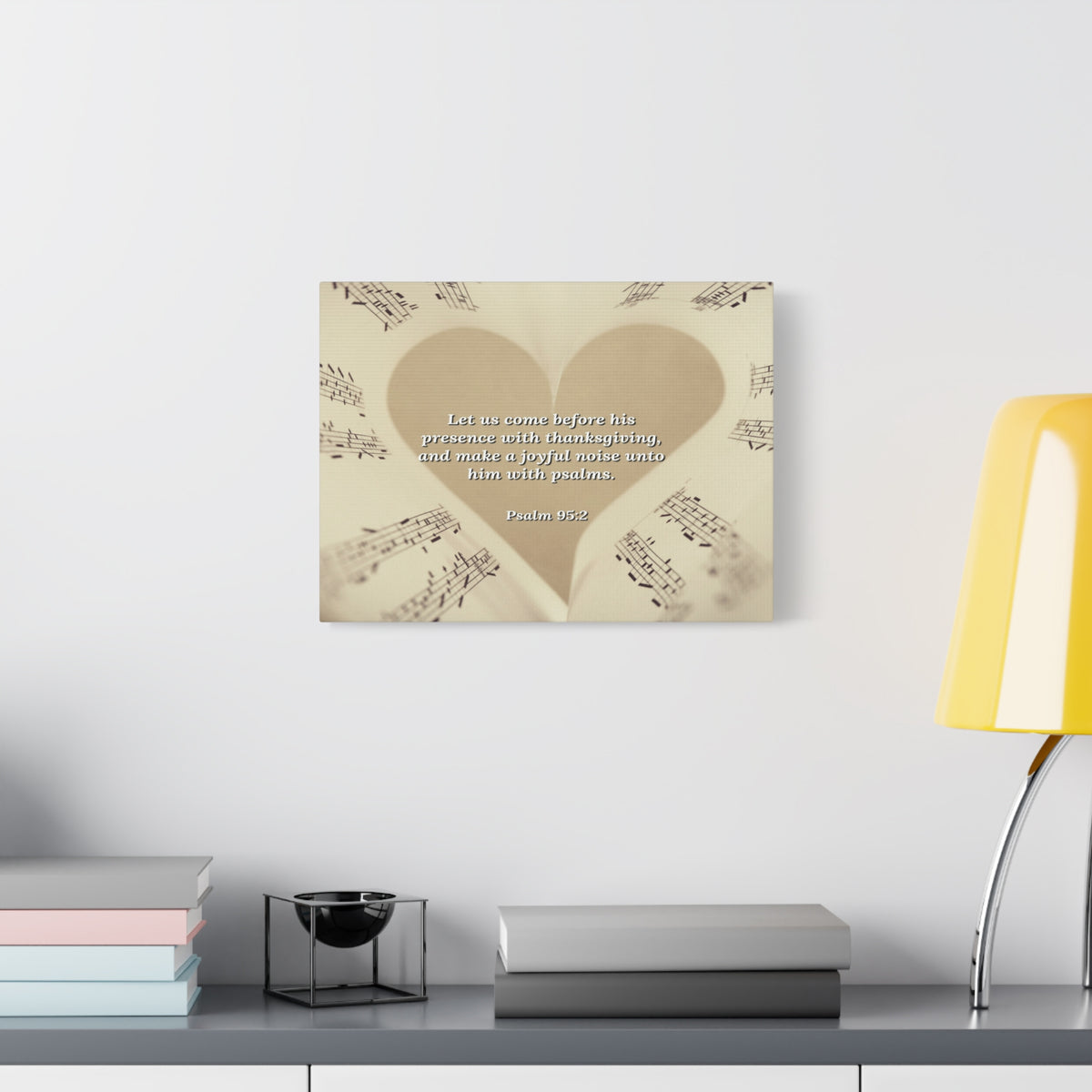 Scripture Canvas A Joyful Noise Psalm 95:2 Christian Wall Art Bible Verse Print Ready to Hang-Express Your Love Gifts