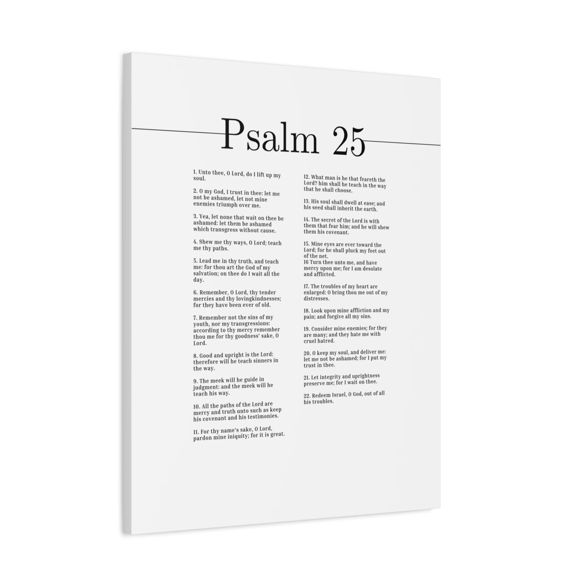 Scripture Canvas O Lord, Teach Me Thy Paths Psalm 25 Christian Wall Art Bible Verse Print Ready to Hang-Express Your Love Gifts