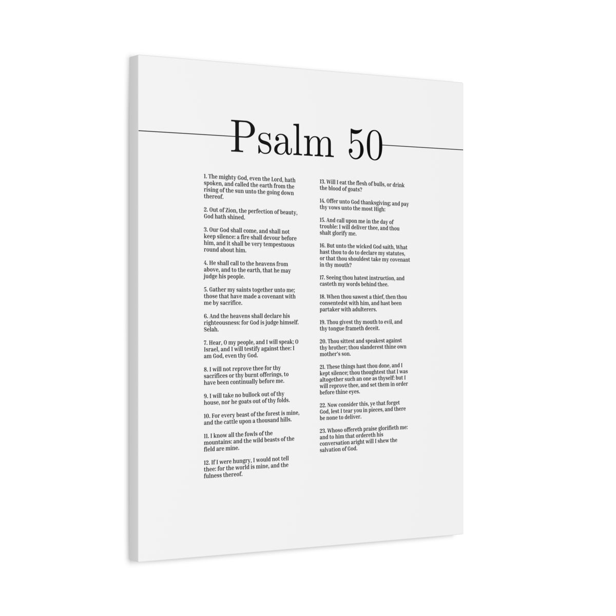 Scripture Canvas Our God Shall Come Psalm 50 Christian Wall Art Bible Verse Print Ready to Hang-Express Your Love Gifts