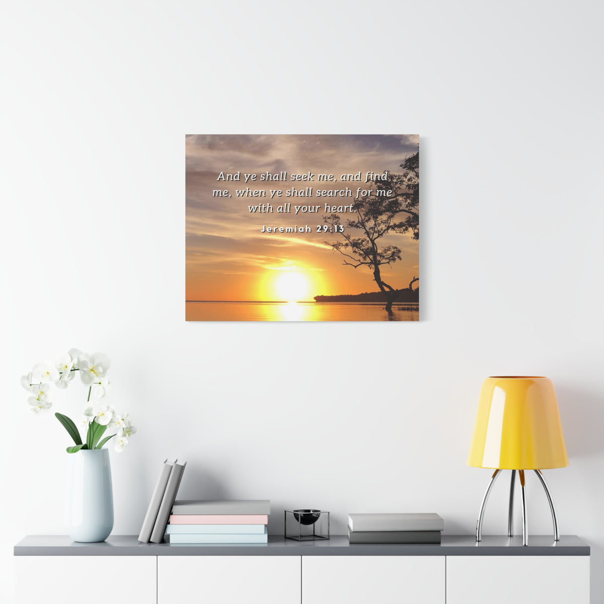 Scripture Walls All Your Heart Jeremiah 29:13 Bible Verse Canvas Christian Wall Art Ready to Hang-Express Your Love Gifts