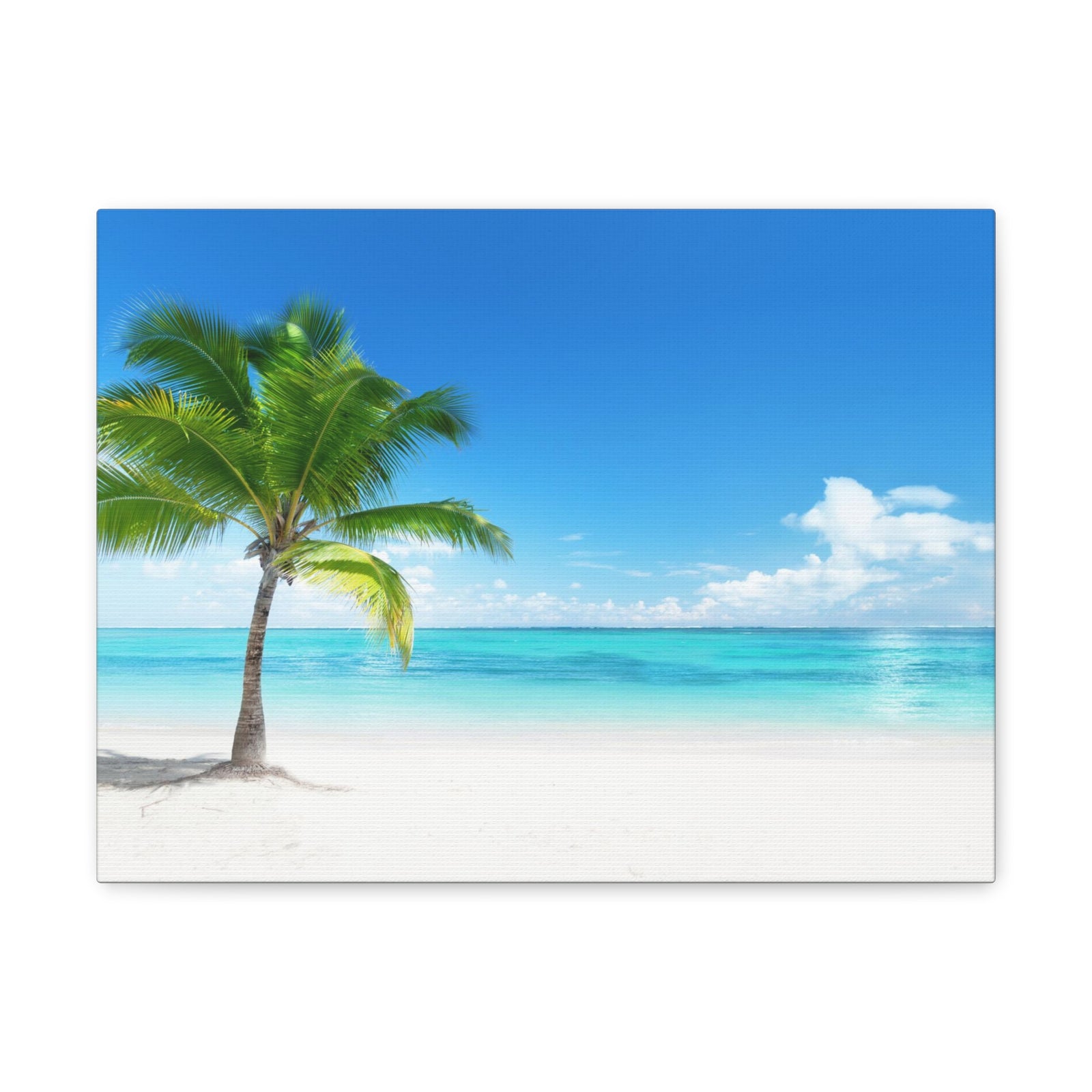Palm on the beach in Daylight Ocean Canvas Wall Art for Home Decor Ready-to-Hang-Express Your Love Gifts