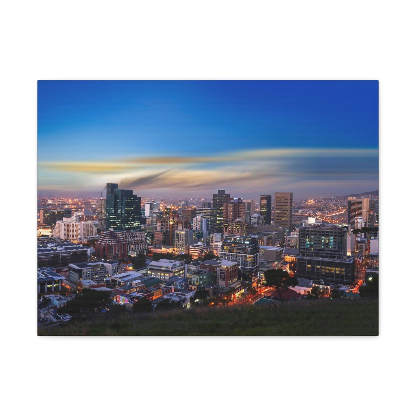 Cape Town Night Skyline Canvas Artwork High-Quality Breathtaking Stunning Cityscape for Home Decor Ready to Hang-Express Your Love Gifts