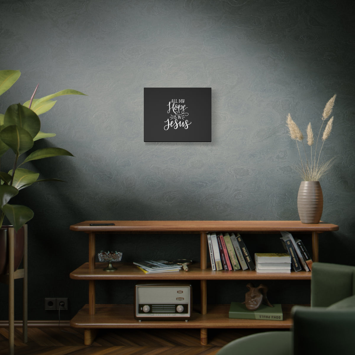 Scripture Canvas All My Hope Is In Psalm 62:5 Jesus Christian Wall Art Bible Verse Print Ready to Hang-Express Your Love Gifts
