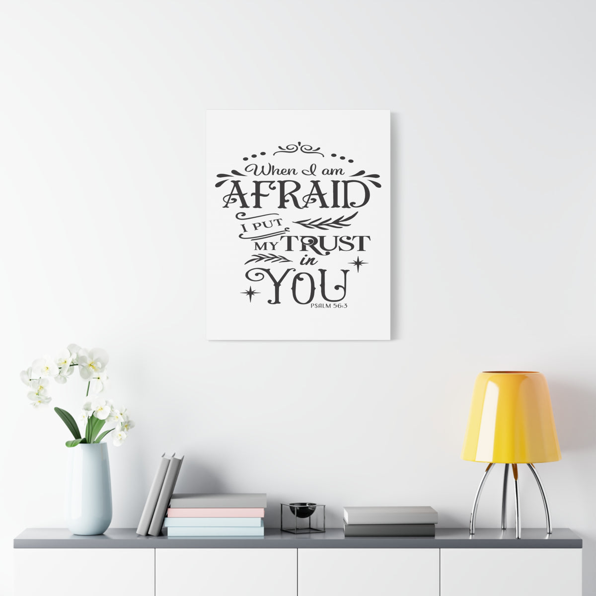 Scripture Canvas Trust In You Psalm 56:3 Christian Wall Art Bible Verse Print Ready to Hang-Express Your Love Gifts