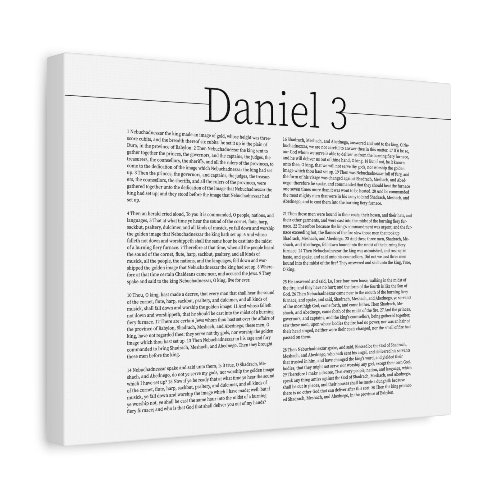 Scripture Canvas Shadrach, Meshach and Abednego Daniel 3 Christian Wall Art Bible Verse Print Ready to Hang-Express Your Love Gifts