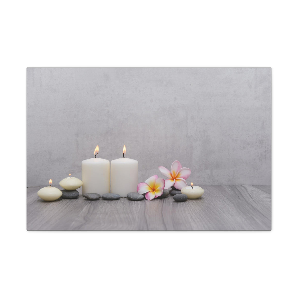 Pink Frangipani and Candle Forest Floral Nature Photography Canvas Wall Art for Home Decor Ready-to-Hang-Express Your Love Gifts