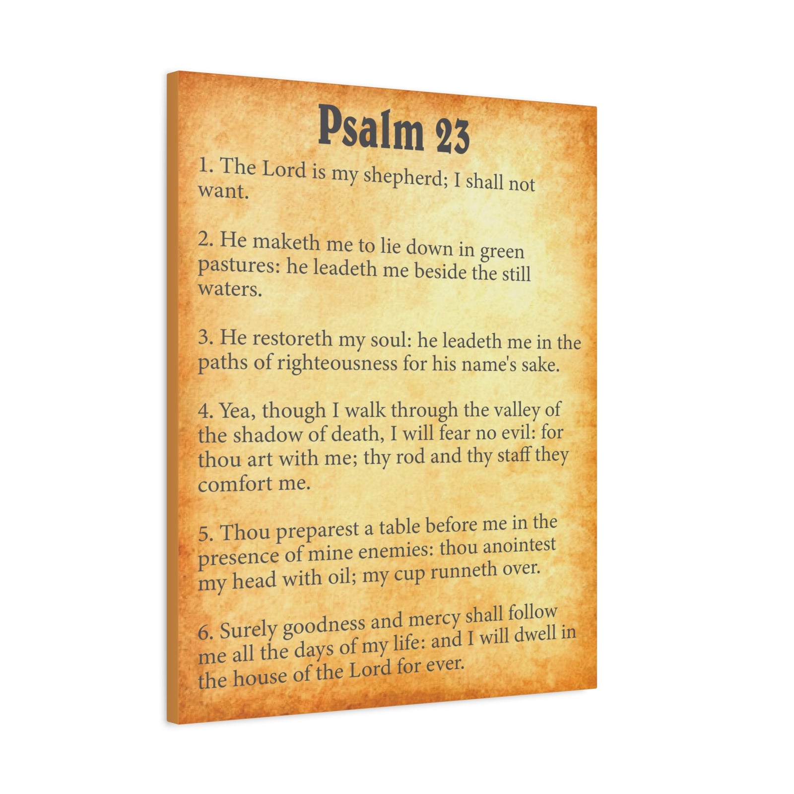 Scripture Walls Psalm 23 Yellow Bible Chapter Canvas Christian Wall Art Ready to Hang-Express Your Love Gifts