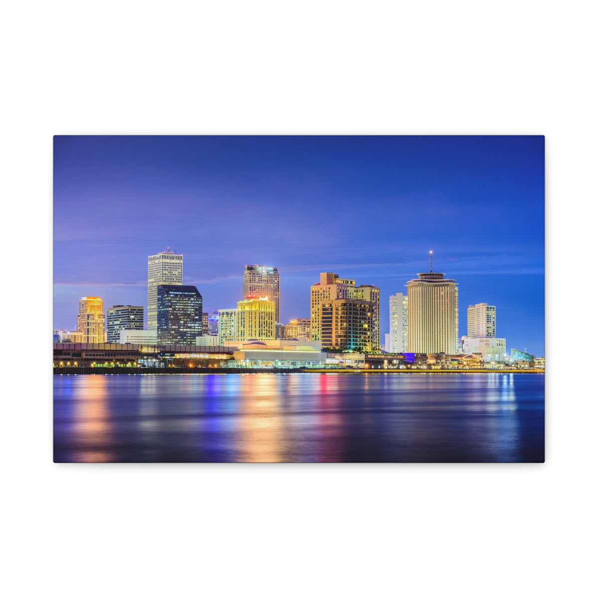 New Orleans Night Skyline Canvas Artwork High-Quality Breathtaking Stunning Cityscape for Home Decor Ready to Hang-Express Your Love Gifts