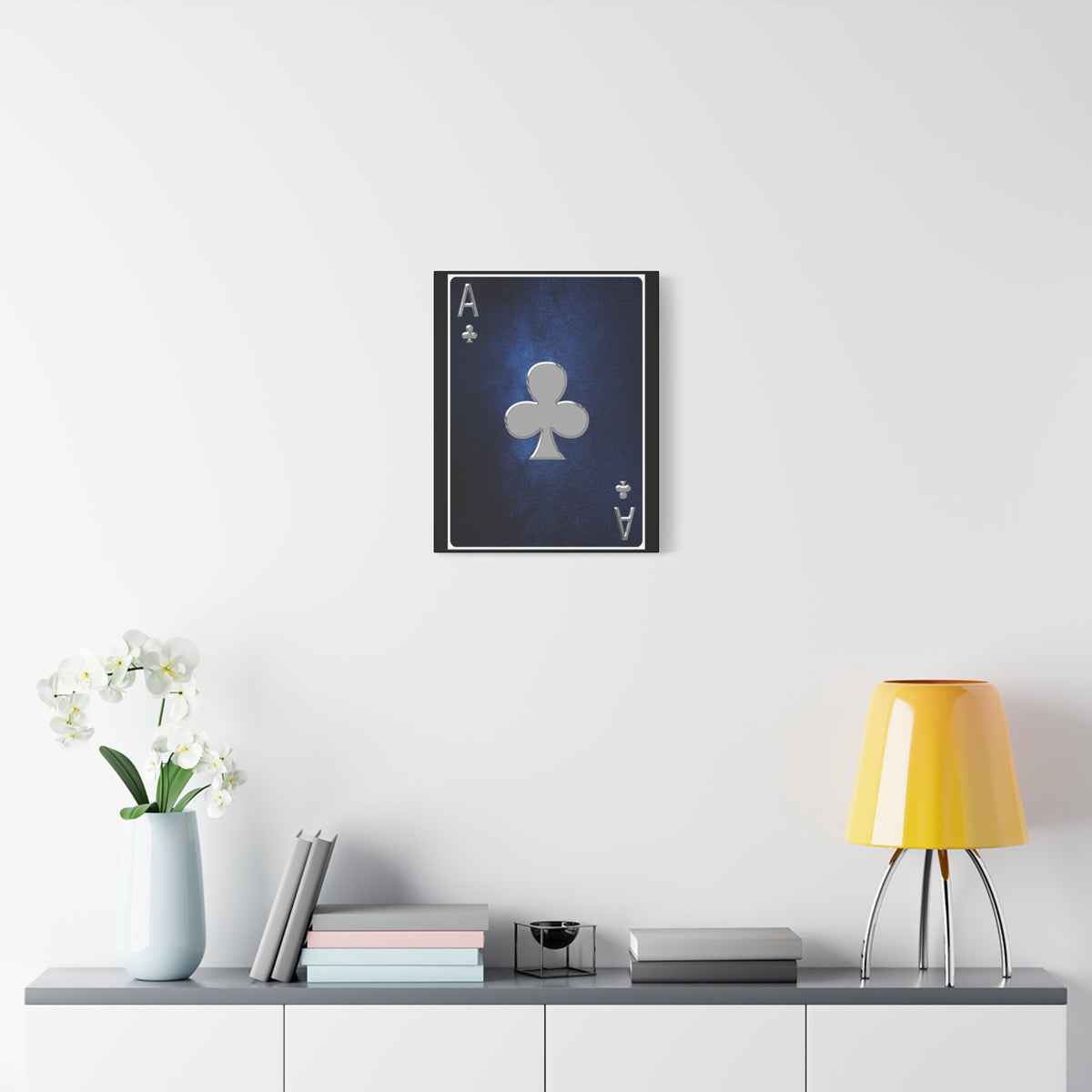 Ace Of Clubs Space Background Playing Card Canvas Wall Art for Home Decor Ready-to-Hang-Express Your Love Gifts