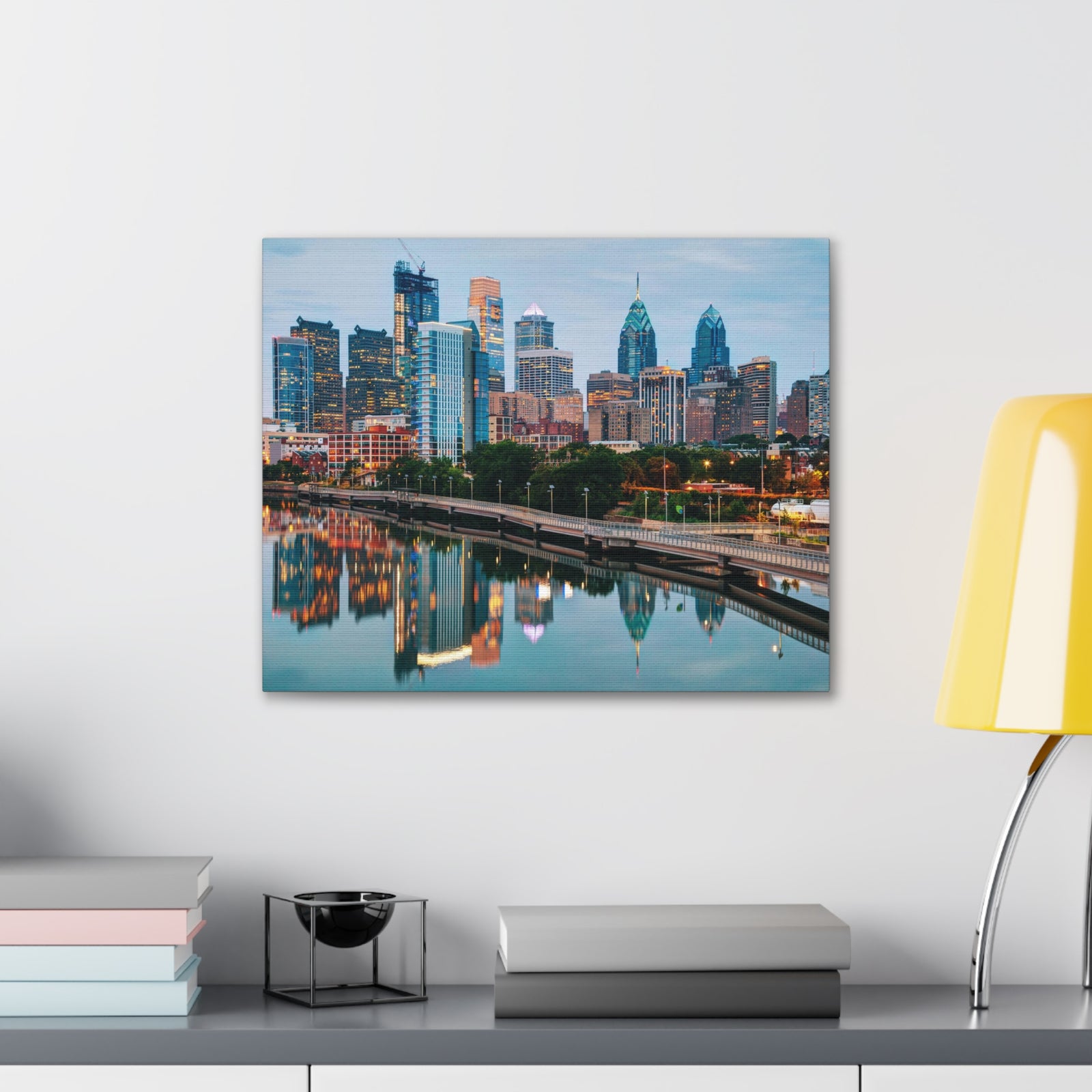 Philadelphia Daytime Skyline Canvas Artwork High-Quality Breathtaking Stunning Cityscape for Home Decor Ready to Hang-Express Your Love Gifts
