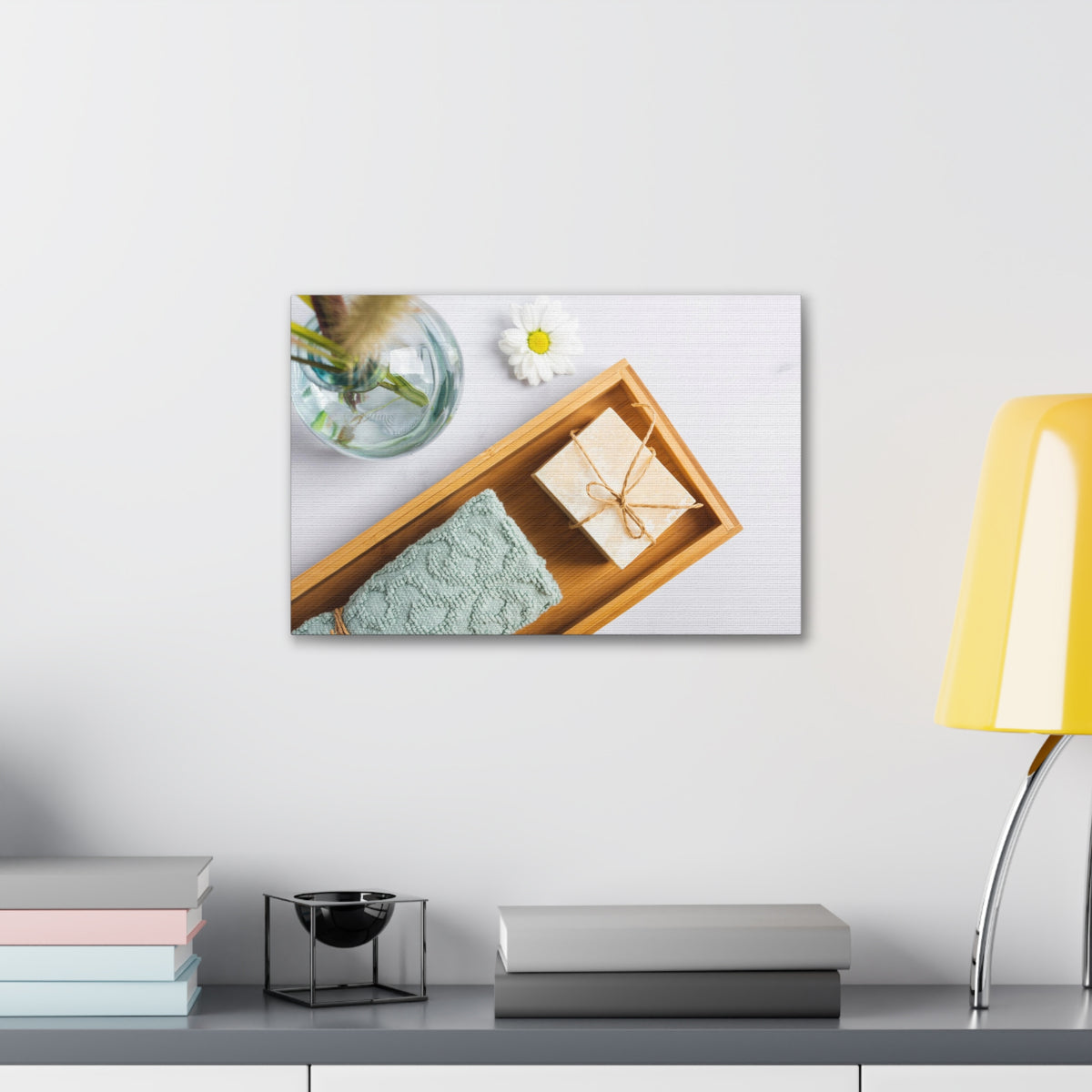 Top View Bath Forest Floral Nature Photography Canvas Wall Art for Home Decor Ready-to-Hang-Express Your Love Gifts