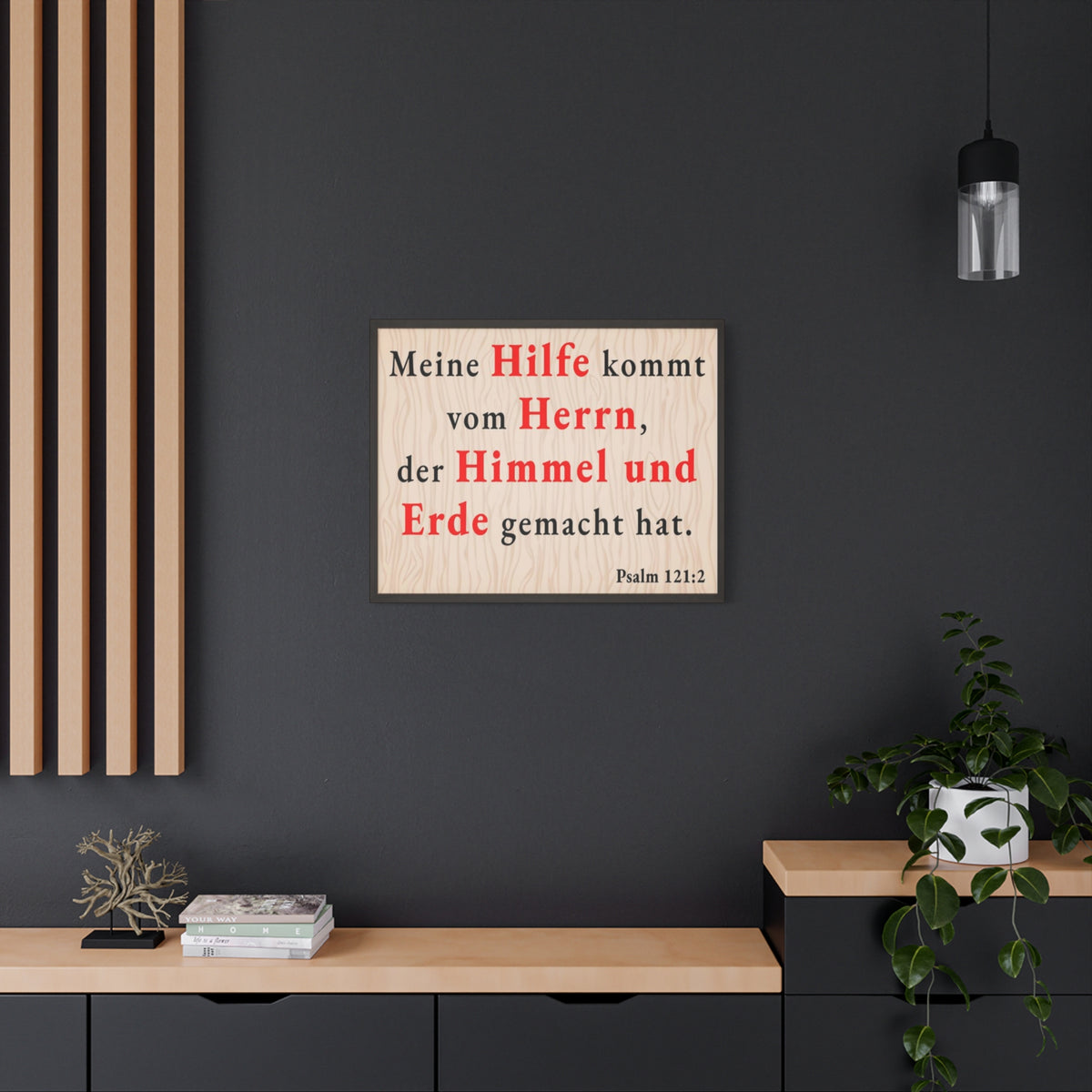 Scripture Walls Psalm 121:2 Help From God German Bible Verse Canvas Christian Wall Art Ready to Hang Unframed-Express Your Love Gifts