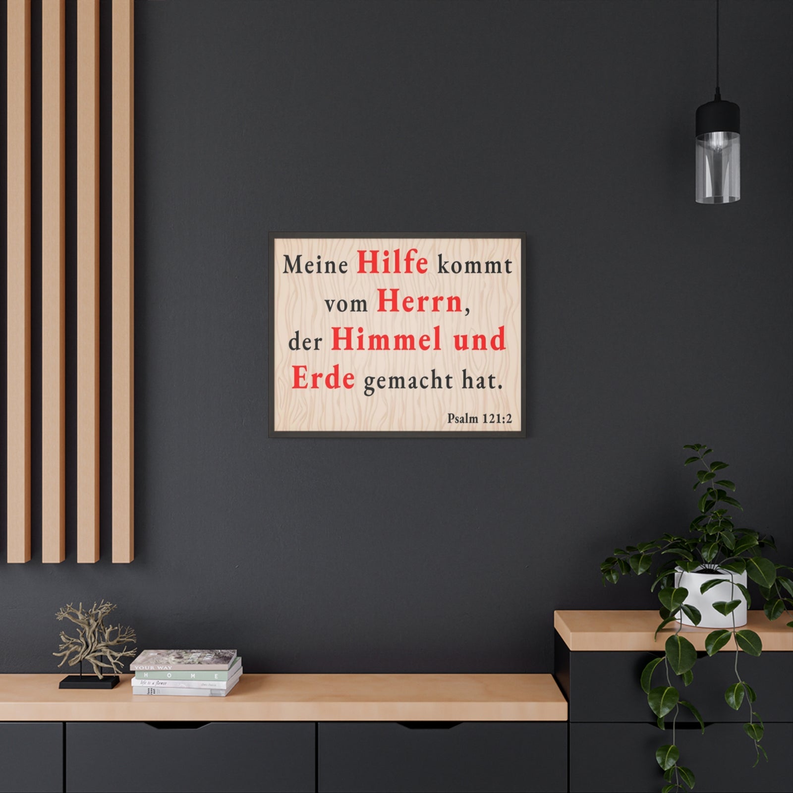Scripture Walls Psalm 121:2 Help From God German Bible Verse Canvas Christian Wall Art Ready to Hang Unframed-Express Your Love Gifts
