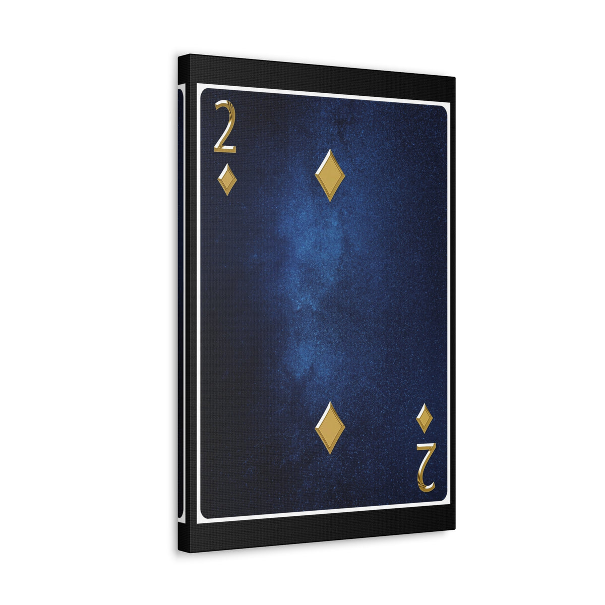 Two Of Diamonds Space Background Playing Card Canvas Wall Art for Home Decor Ready-to-Hang-Express Your Love Gifts