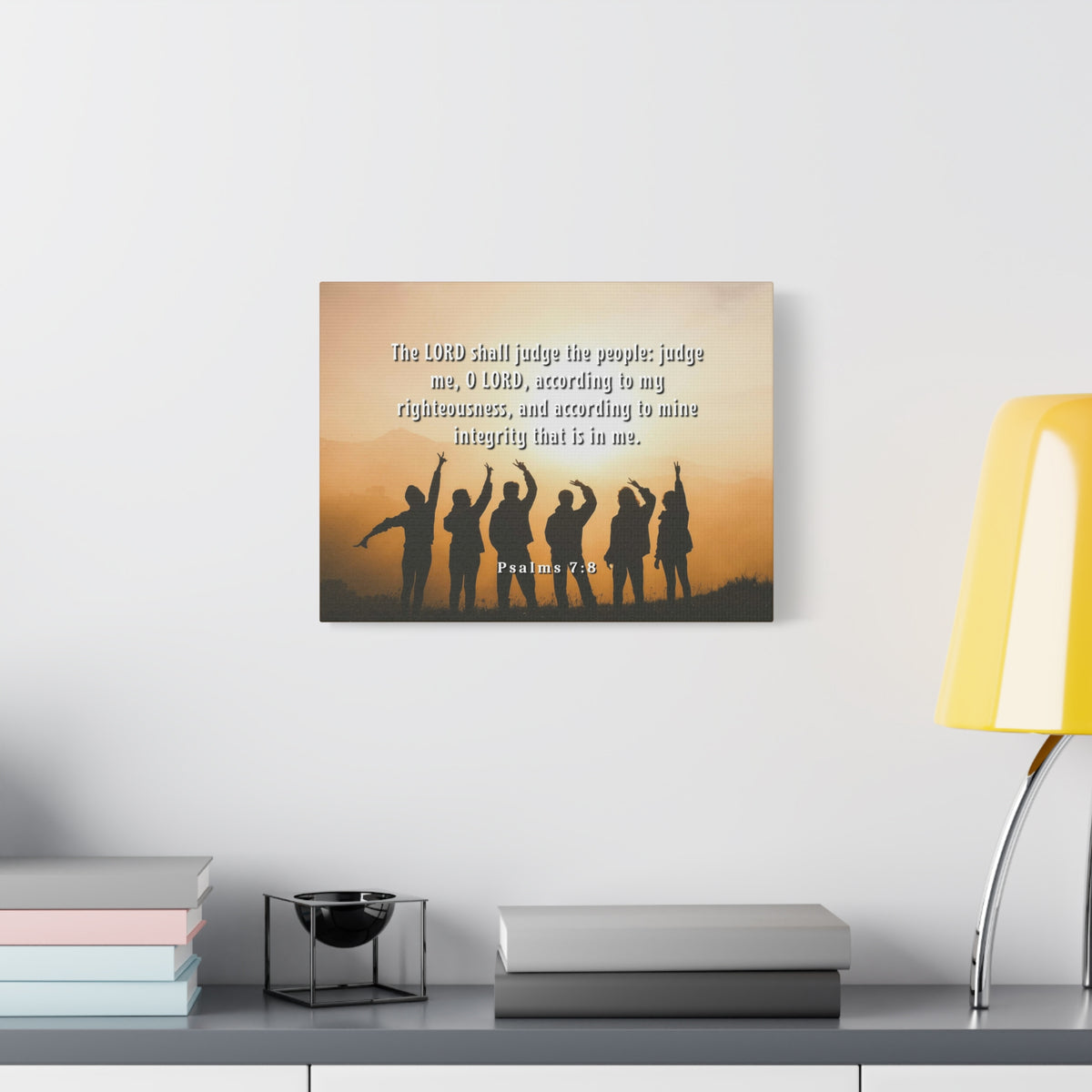 Scripture Canvas Judge The People Psalms 7:8 Christian Wall Art Bible Verse Print Ready to Hang-Express Your Love Gifts