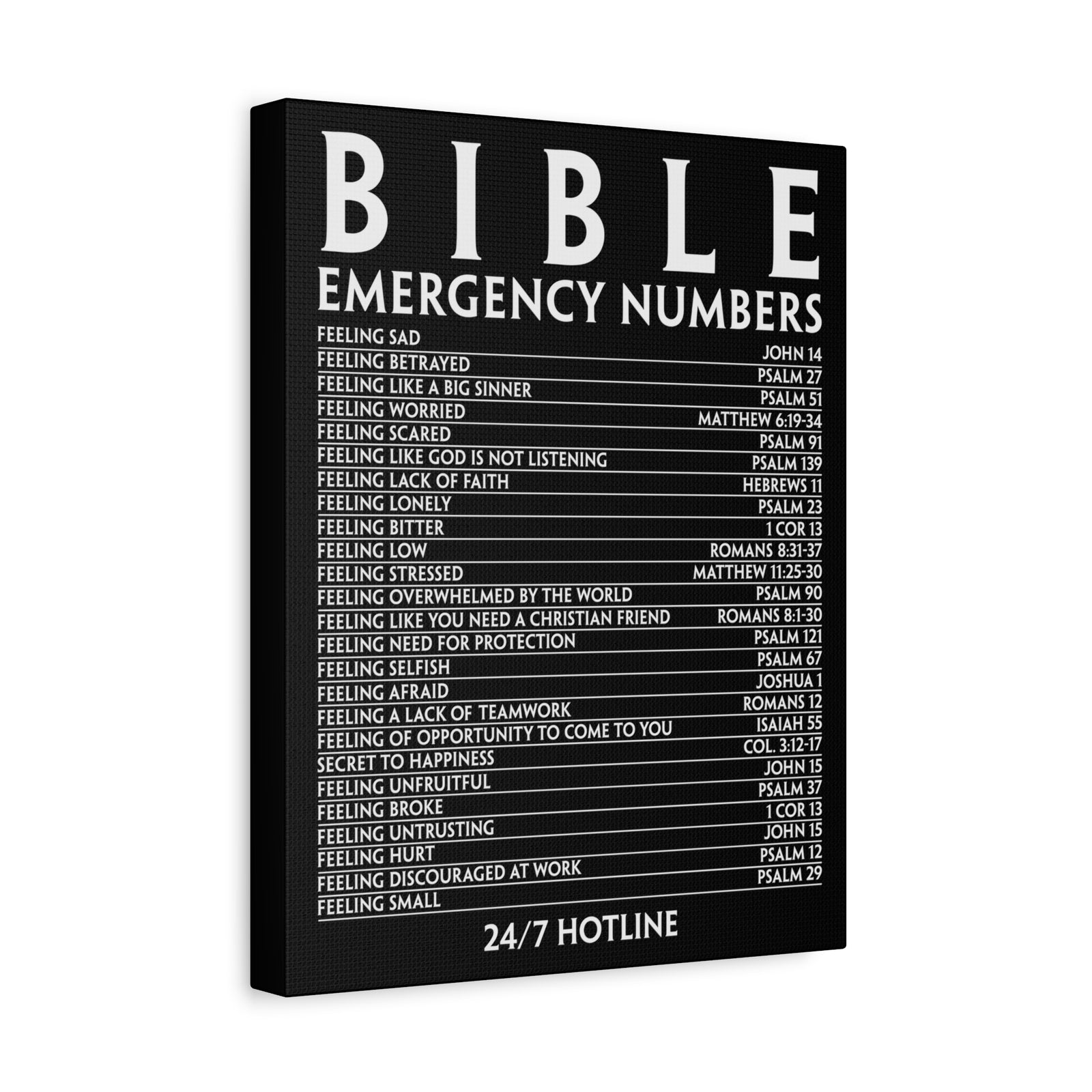 Scripture Walls Bible Emergency Hotline Numbers Bible Verse Canvas Christian Wall Art Ready to Hang Unframed-Express Your Love Gifts