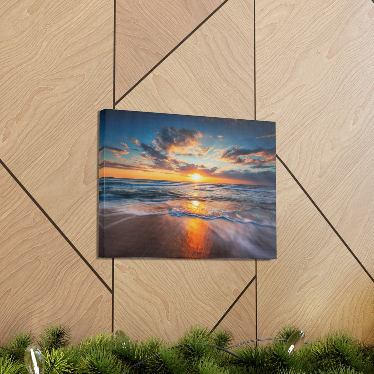 Sunrise Over The Sea Ocean Canvas Wall Art for Home Decor Ready-to-Hang-Express Your Love Gifts